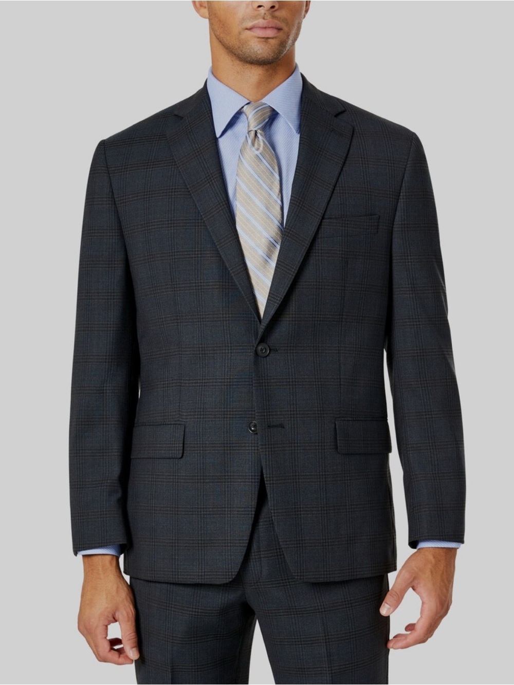 Michael Kors Men's Classic-Fit 100% Wool Air Stretch Solid Suit Blazer GREY 42S